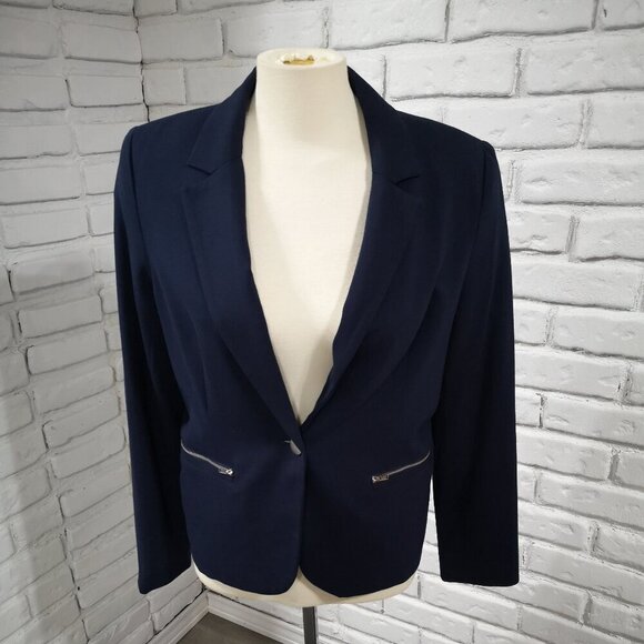 Reitmans Petite Ladies Navy Size 14 Petite Fully Lined Blazer - Picture 1 of 10